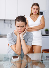 Quarrel between two girls friends