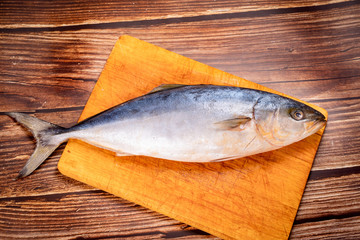 raw mackerel. prepare dishes from fish.