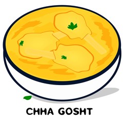 Chha gosht Himachal pradesh Food Vector