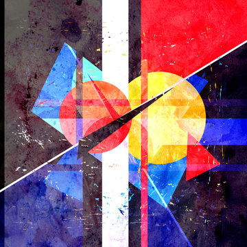 Watercolor unusually color abstract geometric super background