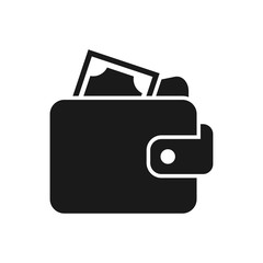 wallet icon in trendy flat style
