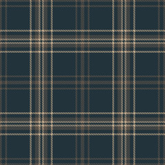 Geruite patroon naadloze vectorafbeelding. Donker veelkleurige Schotse tartan geruite plaid in blauw en bruin voor flanellen overhemd of ander modern textielontwerp.