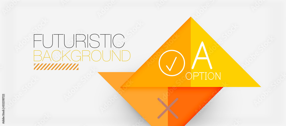 Fototapete abstract background, geometric business multicolored paper infographic - triangle frames for text, i