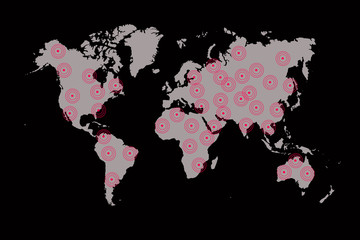 Covid-19 map confirmed cases report worldwide globally.