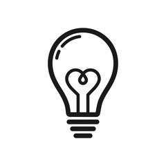 bulb lamp vector icon, idea sign, light bulb lamp icon