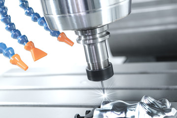Machine milling  workpiece in CNC machines metalwork industry
