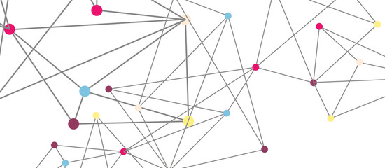 Line points connections, triangular technology design. Abstract geometric background