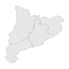 Catalonia provinces map. Gray background. Perfect for backgrounds, backdrop, banner, chart, sticker, label, poster and wallpaper.
