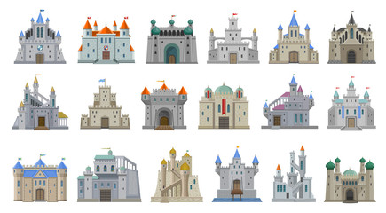 Medieval castle vector cartoon set icon. Isolated cartoon set icon knight fortress. Vector illustration medieval castle on white background.