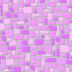 paving stones. pink and gray color wall. abstract vector shapes. chaotic mosaic tiles. seamless pattern. repetitive background. textile design element. fabric swatch. wrapping paper. continuous print