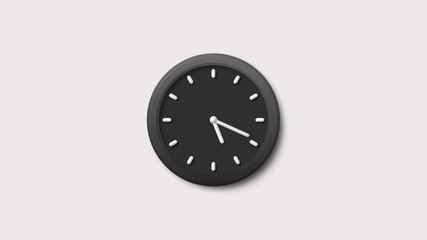 White background 3d wall clock icon,Black clock icon,wall clock icon