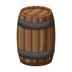 Wooden barrel vector icon.Cartoon vector icon isolated on white background wooden barrel.