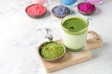 Green matcha latte