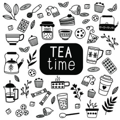 Tea time. Tea. Vector illustration.