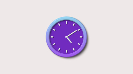 white background 3d wall clock icon,clock icon,purple clock icon