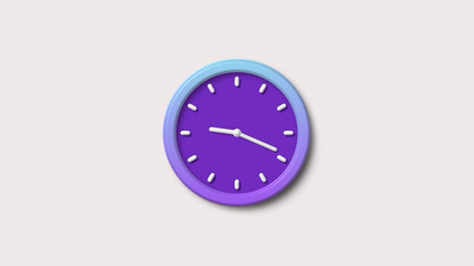 3d purple wall clock icon,white background wall clock icon