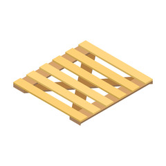 Pallet wooden vector icon. Isometric vector icon isolated on white background pallet wooden.