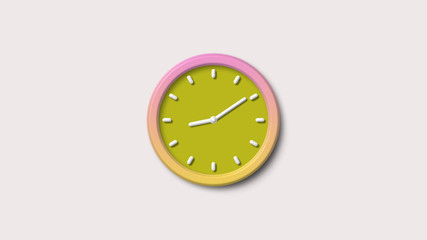 Yellow 3d clock icon,White background 3d clock icon,clock counting down animation