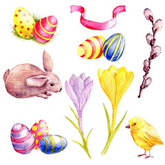 watercolor drawing easter set