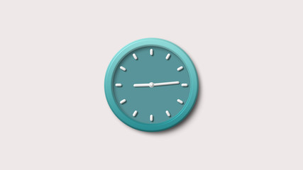 White background 3d clock icon,clock icon,aqua dark clock icon