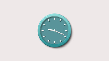 White background 3d clock icon,clock icon,aqua dark clock icon