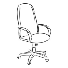 black office chair isolated on white background