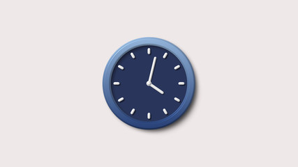 White background 3d wall clock icon,Blue dark clock icon,clock icon