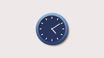 White background 3d wall clock icon,Blue dark clock icon,clock icon