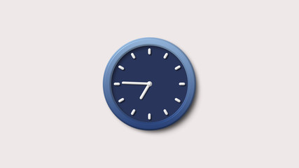 White background 3d wall clock icon,Blue dark clock icon,clock icon