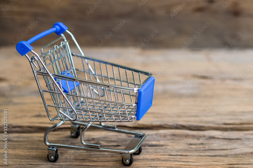 Wall mural mini shopping cart