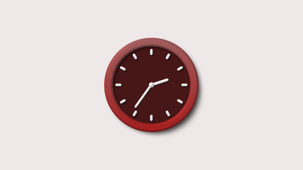 Clock icon,3d clock icon,Red wall clock icon,White background clock icon