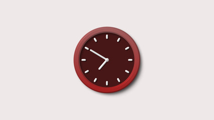 New red dark clock icon,3d clock icon,clock icon,White background 3d clock icon