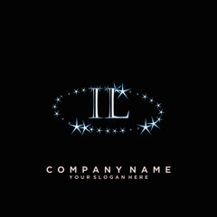 Initial Letter IL Logo With circle Template Vector	
