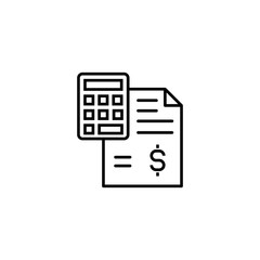 Budget icon. Money calculation symbol. Financial calculation and accounting sign. Trendy Flat style for graphic design, Web site, UI. EPS10. - Vector illustration 