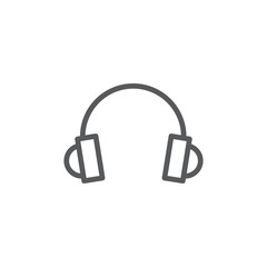 Headphones line icon on white background