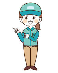 女性、配達員、指示