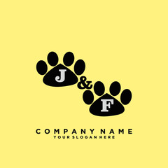 Fototapeta na wymiar Initial Letter JF Logo With circle Template Vector 