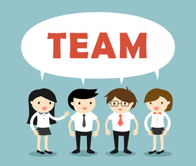 Business concept, Group of business people, Teamwork concept. Vector illustration.