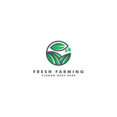 Fresh Farm logo design template, Organic icon template vector illustration