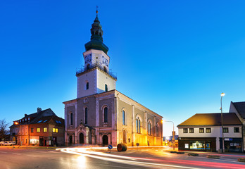 Slovakia - Modra city with church at night