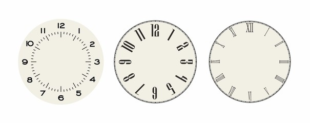 Universal set 3 of classic dials for wall, height, tower clocks