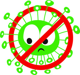 Sign Caution Coronavirus. Stop, the danger of the virus to public health. Pandemic medical concept for flu disease and outbreak