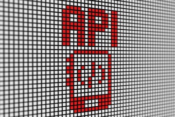 API text scoreboard blurred background 3d illustration