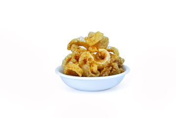 cornflakes in bowl isolated on white background
