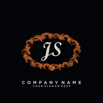 Initial Letter JS Logo With circle Template Vector	
