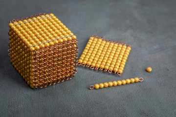 montessori golden material mathematics number decimal system number unit ten hundred and one thousand