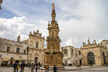 Fototapeta na wymiar Piazza Salandra (Salandra Square) Nardò, Baroque city of Apulia. Nardò, Lecce, Puglia, Italy