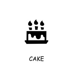 Birthday cake flat vector icon