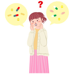 薬の飲み合わせについて悩む女性