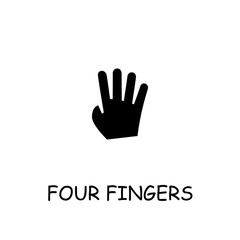 Fototapeta premium Four fingers flat vector icon